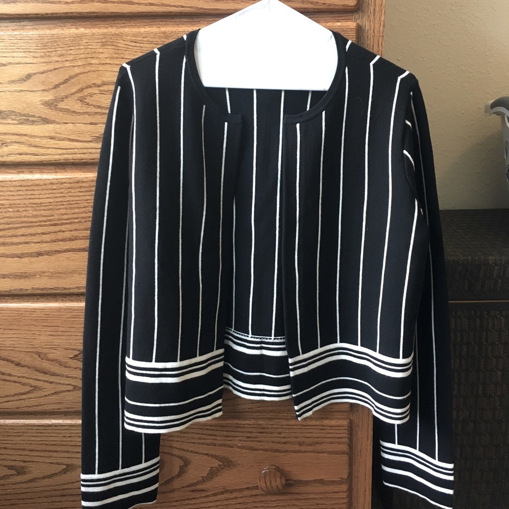 Ann Taylor Black and White Sweater Jacket